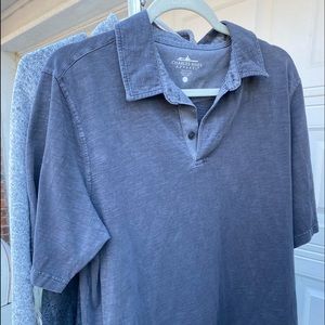 NWT CHARLES RIVER BRUSHED GREY DENIM POLO SHIRT